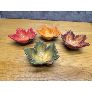 Casa‎ Bella by Ganz Ceramic Autum Leaf Stacking Bowls Set of 4 Candy Nuts Snacks